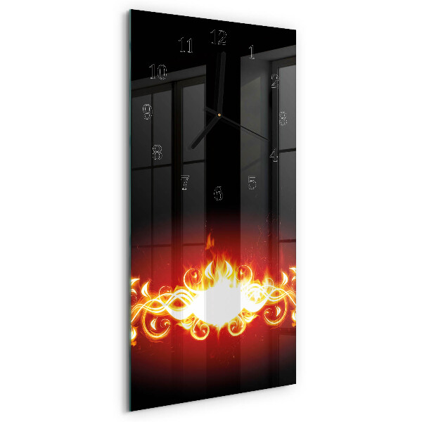 Horloge murale verticale Fleur de feu