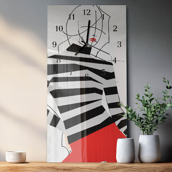 Horloge murale verticale Femme blanche