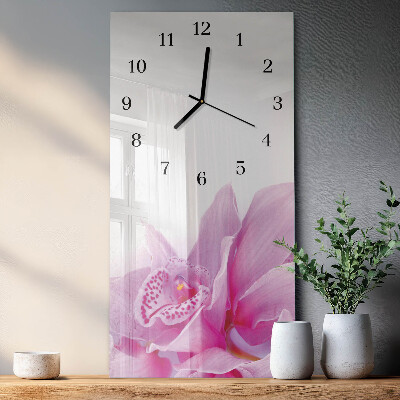Horloge murale verticale Orchidée