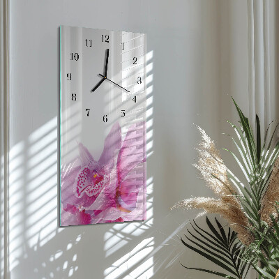 Horloge murale verticale Orchidée