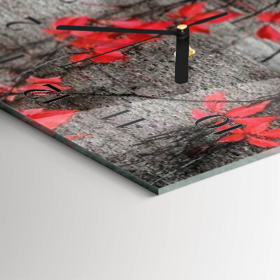 Horloge murale verticale Fleurs