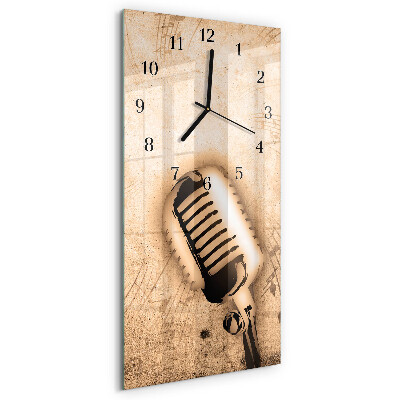 Horloge murale verticale Microphone