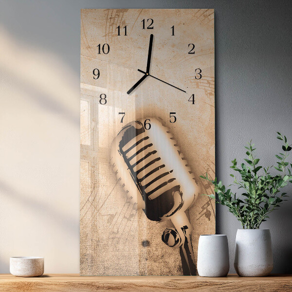 Horloge murale verticale Microphone