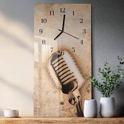 Horloge murale verticale Microphone