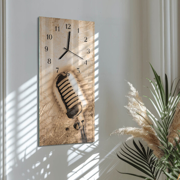 Horloge murale verticale Microphone