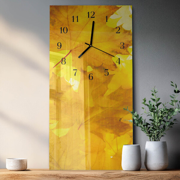 Horloge murale verticale Feuilles