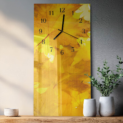 Horloge murale verticale Feuilles