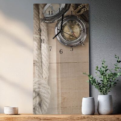 Horloge murale verticale Boussole