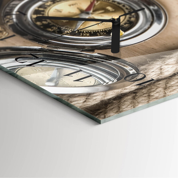 Horloge murale verticale Boussole