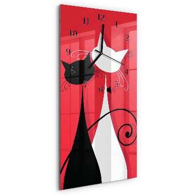 Horloge murale verticale Chats