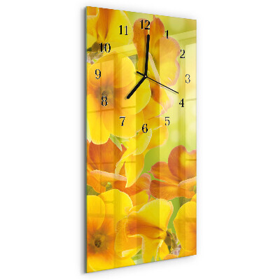 Horloge murale verticale Fleurs