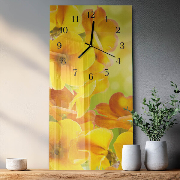 Horloge murale verticale Fleurs