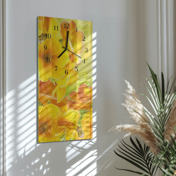 Horloge murale verticale Fleurs