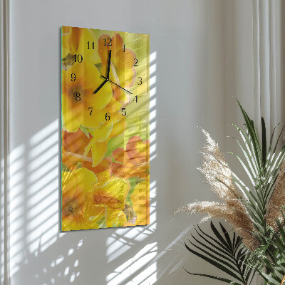 Horloge murale verticale Fleurs