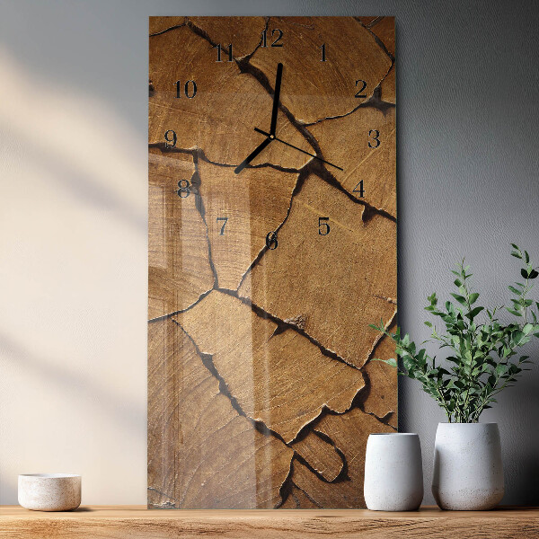 Horloge murale verticale Motif bois
