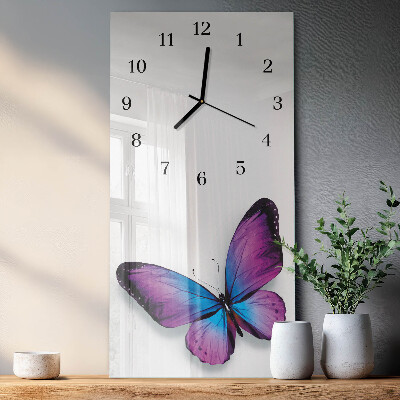 Horloge murale verticale Papillons