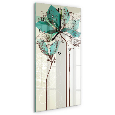 Horloge murale verticale Fleur