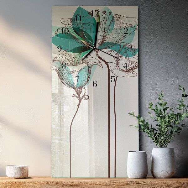 Horloge murale verticale Fleur