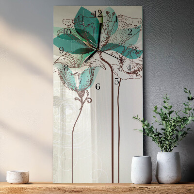 Horloge murale verticale Fleur