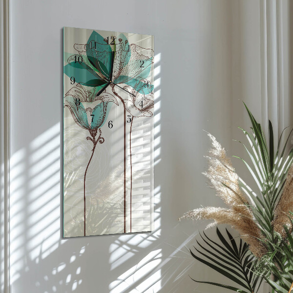 Horloge murale verticale Fleur