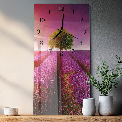 Horloge murale verticale arbre à lavande