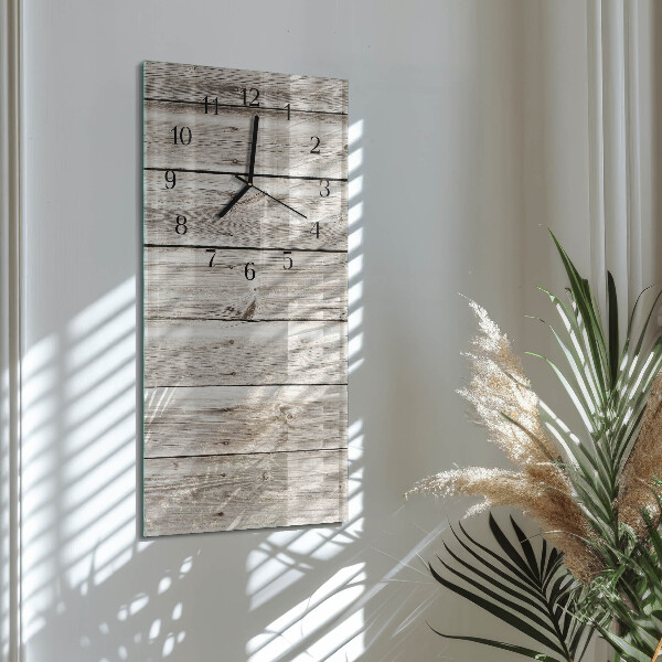 Horloge murale verticale Lattes de bois