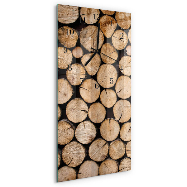 Horloge murale verticale Poutres en bois