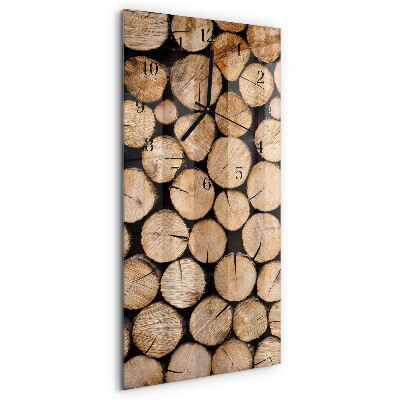 Horloge murale verticale Poutres en bois