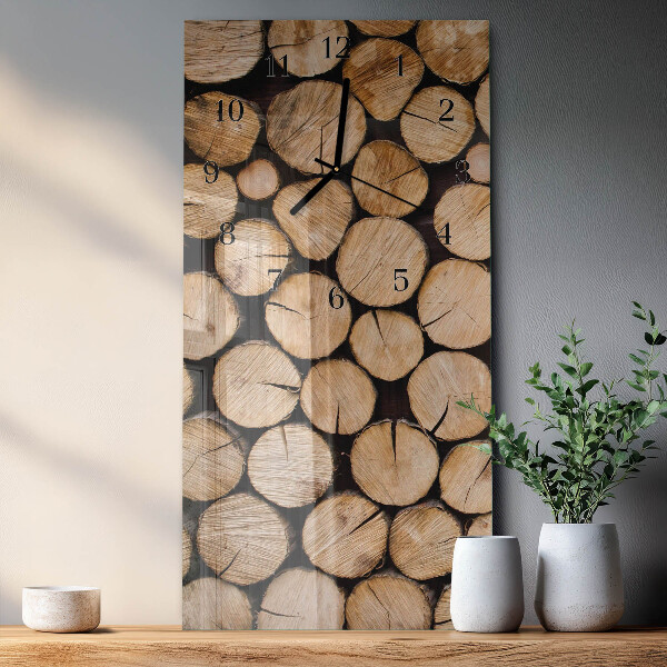 Horloge murale verticale Poutres en bois
