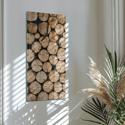 Horloge murale verticale Poutres en bois