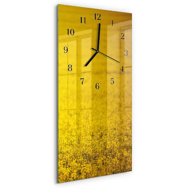 Horloge murale verticale Champ de fleurs