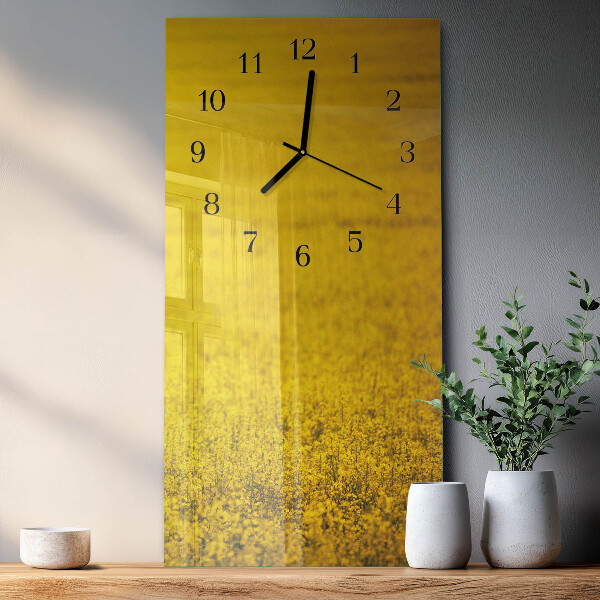 Horloge murale verticale Champ de fleurs