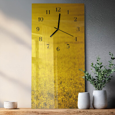 Horloge murale verticale Champ de fleurs