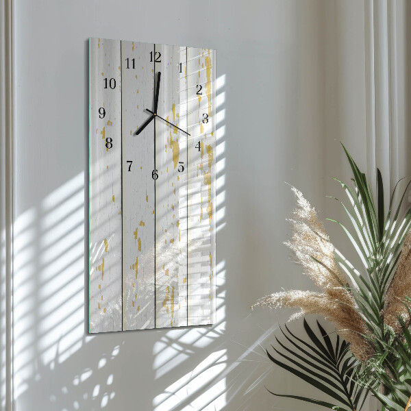 Horloge murale verticale Plancher en bois