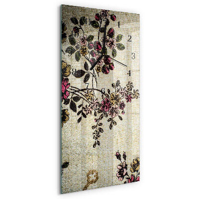 Horloge murale verticale Motif floral