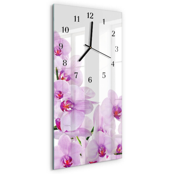 Horloge murale verticale Orchidées