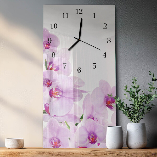 Horloge murale verticale Orchidées
