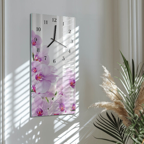 Horloge murale verticale Orchidées