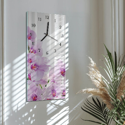 Horloge murale verticale Orchidées