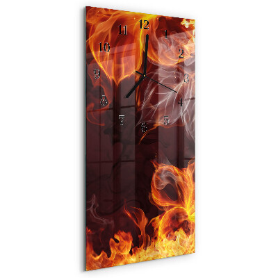 Horloge murale verticale Fleurs de feu