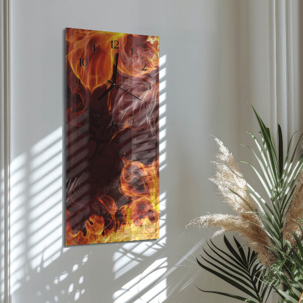 Horloge murale verticale Fleurs de feu