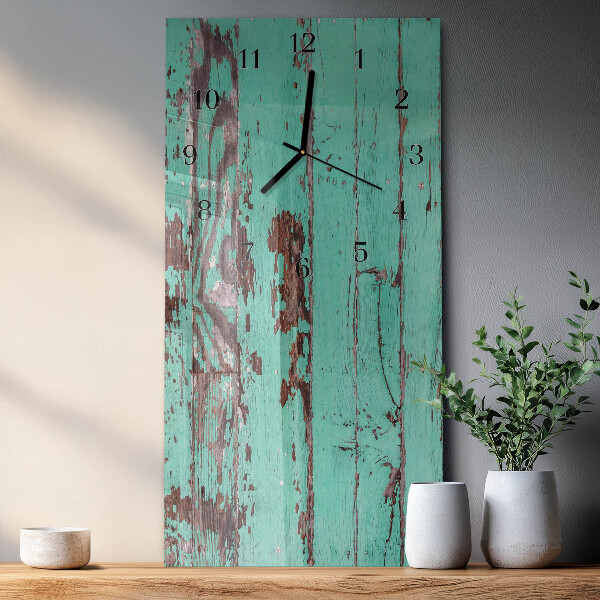 Horloge murale verticale Mur en bois