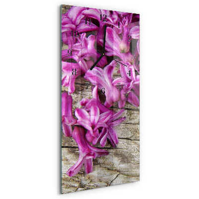 Horloge murale verticale Fleurs