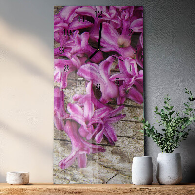 Horloge murale verticale Fleurs