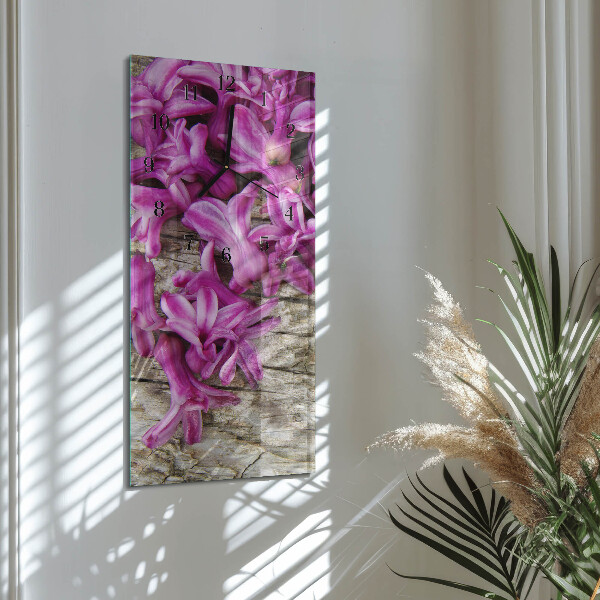 Horloge murale verticale Fleurs