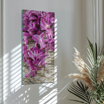 Horloge murale verticale Fleurs