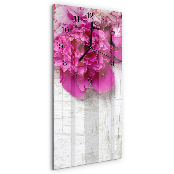 Horloge murale verticale Pivoine
