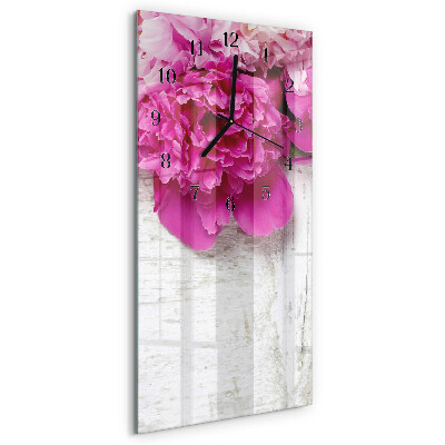 Horloge murale verticale Pivoine