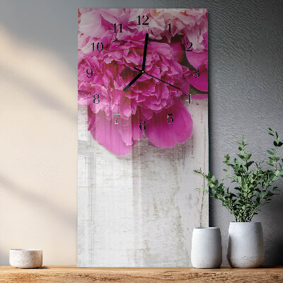 Horloge murale verticale Pivoine