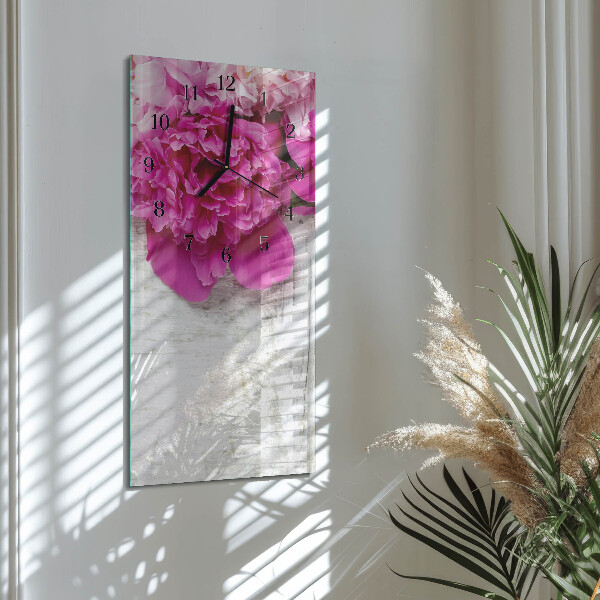 Horloge murale verticale Pivoine